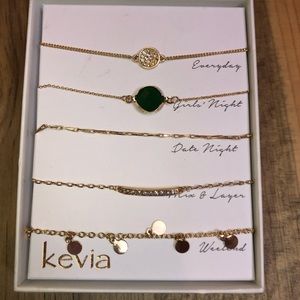 Kevia Destini 5 Piece Bracelet Set Green New Layer